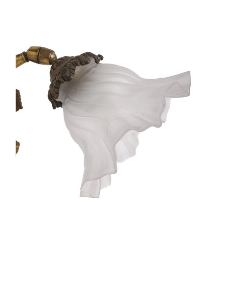 Brass wall lamp with beautiful glass shade