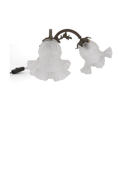 Klassieke wandlamp, koper met glas