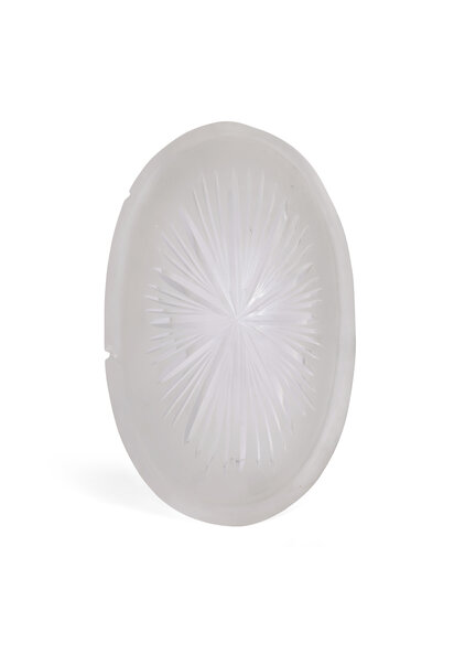 Glazen Lampglas, Ovaal, Geslepen, Jaren 30