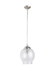 Vintage Hanging Lamp, Clear Glass Ball