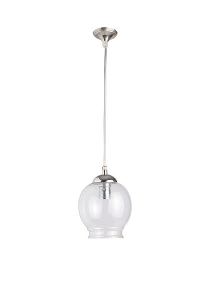 Vintage Hanging Lamp, Clear Glass Ball