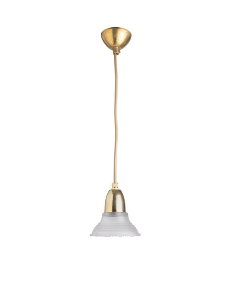 Small frosted glass hanging lamp, vintage