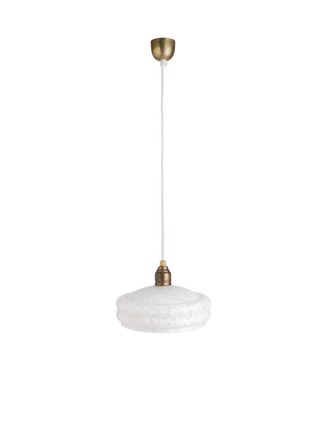 White glass hanging lamp, clouded glass