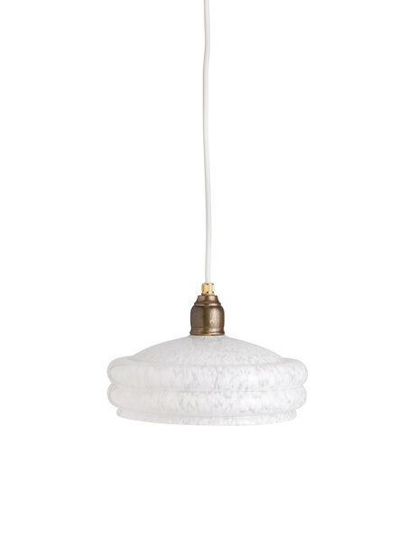 White glass hanging lamp, clouded glass