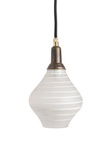 Kleine Vintage Hanglamp, Glazen Peertje aan Snoer
