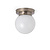 White ceiling lamp, glass ball on stepped fixture