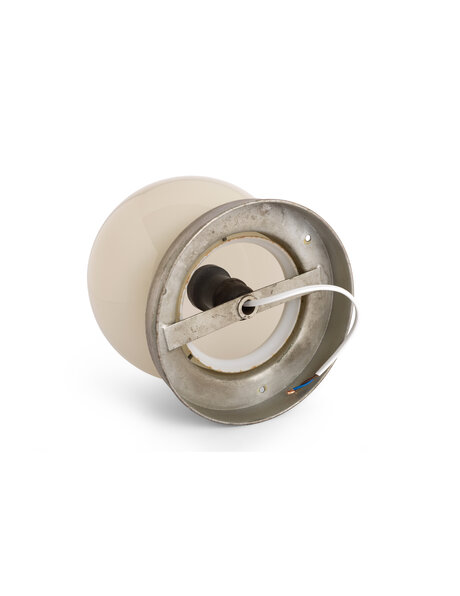 Licht geel glazen plafondlamp, jaren 40