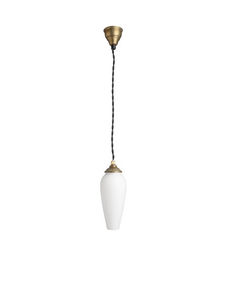 Small hanging lamp, 1950s, white glass on cord