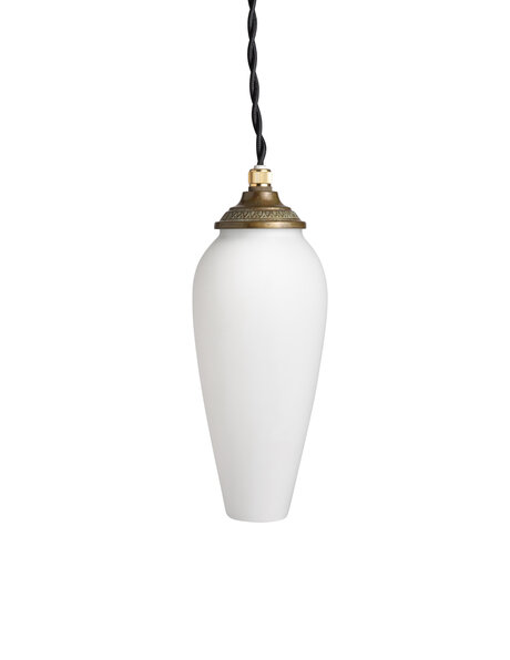 Small hanging lamp, 1950s, white glass on cord