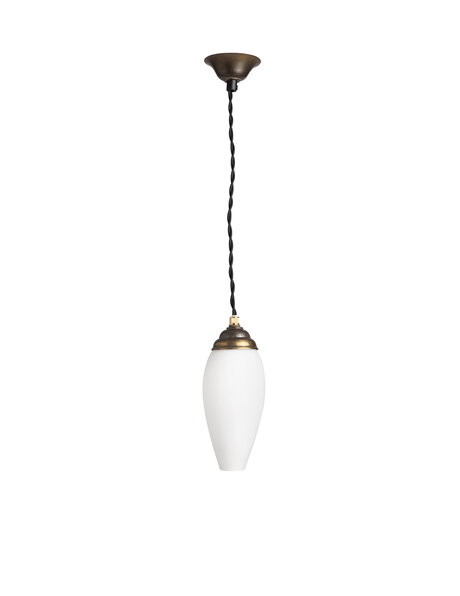 1950s hanging lamp, white glass