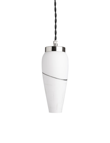 Small hanging lamp, 1950s, white glass on a cord