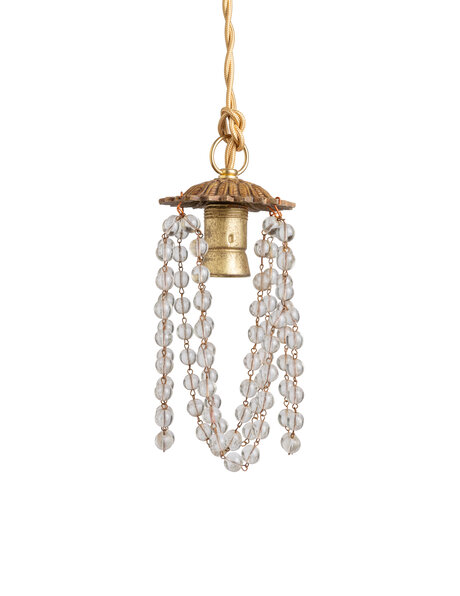 Small antique hanging lamp, glass beads