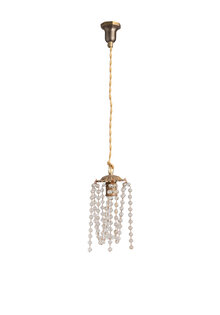 Brass Hanging Lamp with Bead Chain