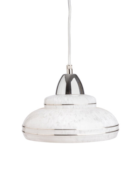 Small vintage hanging lamp, white cloudy glass
