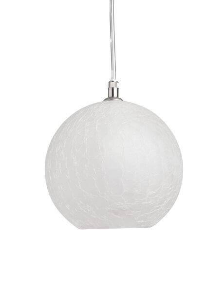 Kleine hanglamp, matglas bolletje, open aan onderzijde