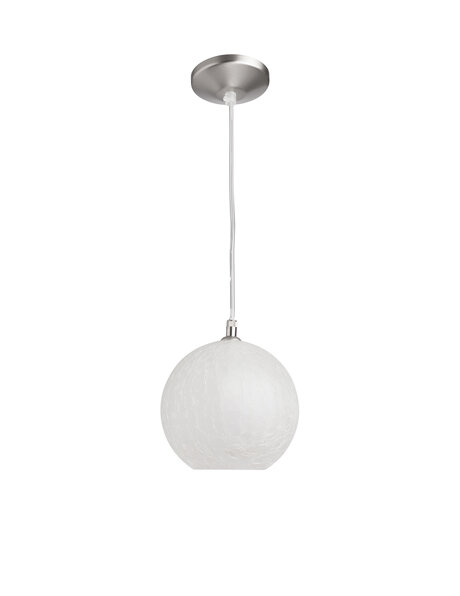 Small hanging lamp, frosted glass ball, open at the bottom
