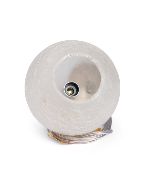 Small hanging lamp, frosted glass ball, open at the bottom