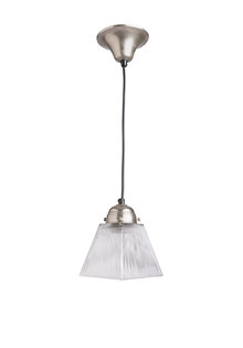 Industrial Hanging Lamp, Square Glass Shade