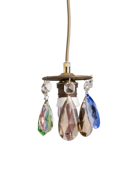Lief klein hanglampje, gekleurd glas