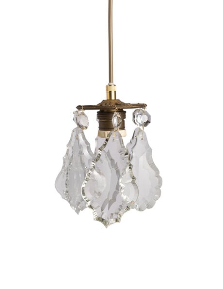 Small hanging lamp with beads, clear glass