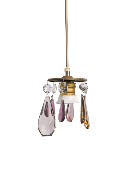Small hanging lamp, colored glass icicles