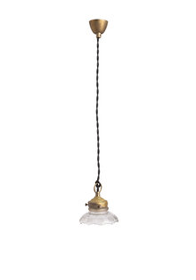 Small Glass Hanging Lamp, Cut Glass