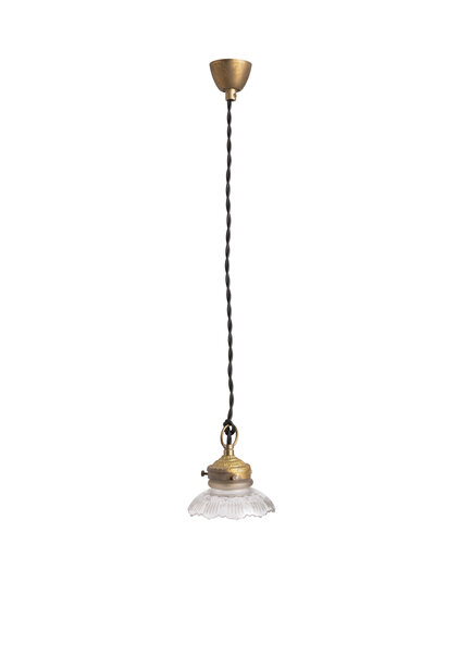 Small Glass Hanging Lamp, Cut Glass