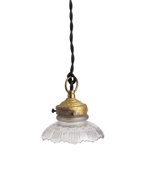 Very small hanging lamp, cut glass shade