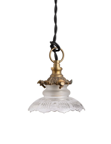 Very small hanging lamp, cut glass shade