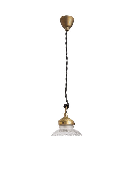 Small antique hanging lamp, 1930s, cut glass
