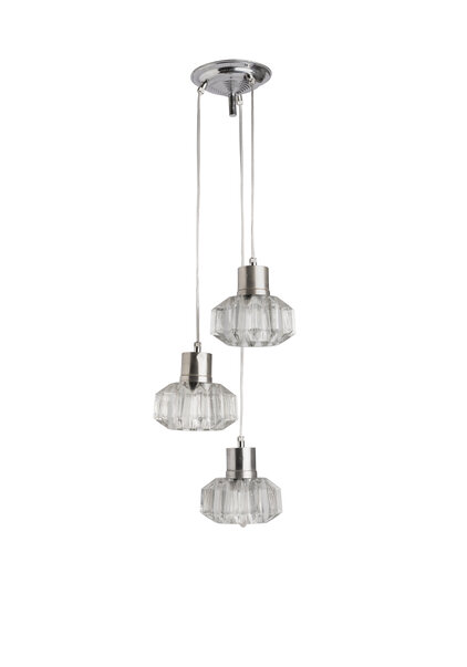 Vintage Hanglamp, Cascade, Dik Helder Glas