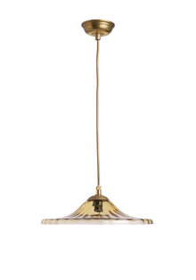 Kleine Hanglamp, Platte Lampenkap, Geel Goud Glas