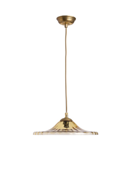 Vintage hanging lamp, yellow gold-like glass