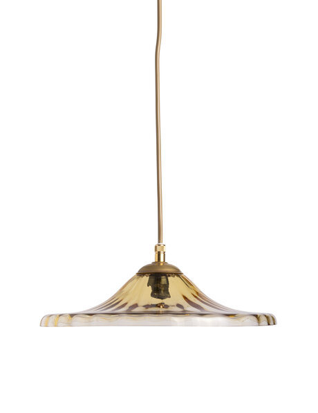 Vintage hanging lamp, yellow gold-like glass