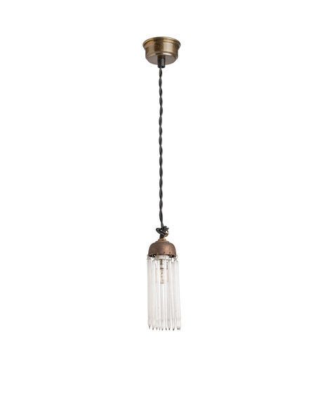 Klein Art Deco hanglampje, glazen pegels