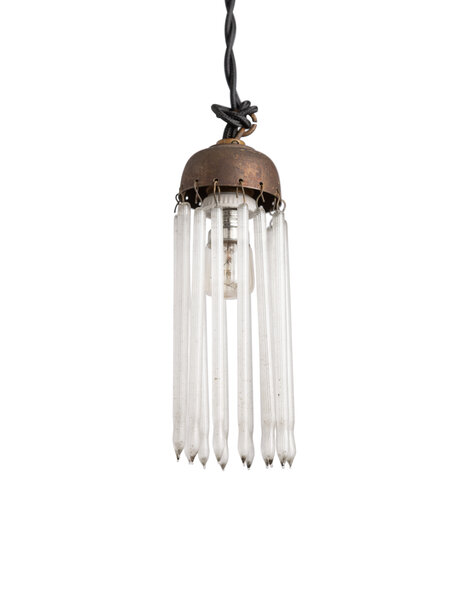 Klein Art Deco hanglampje, glazen pegels