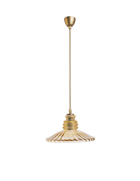 Stylish small hanging lamp, gold-like glass