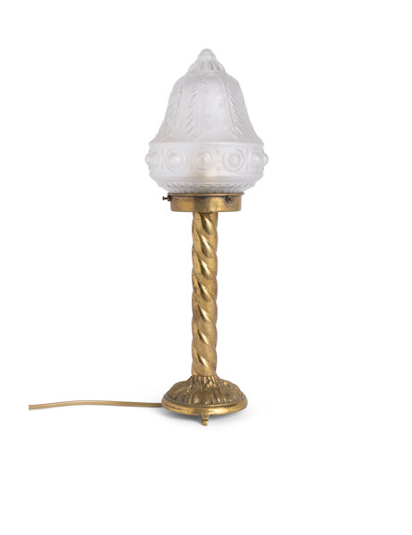 Classic table lamp with frosted glass shade