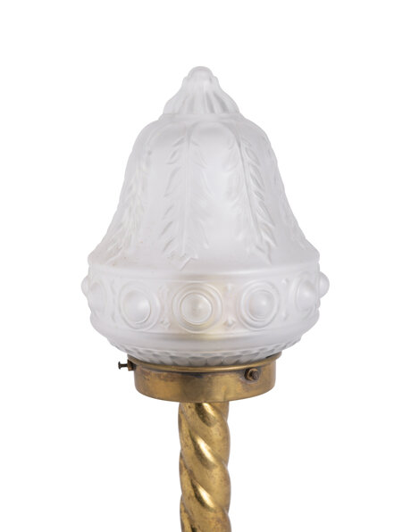 Classic table lamp with frosted glass shade