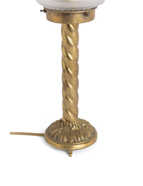 Classic table lamp with frosted glass shade