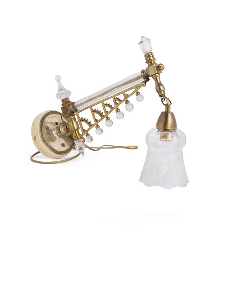 Antique wall lamp, fixture with glass