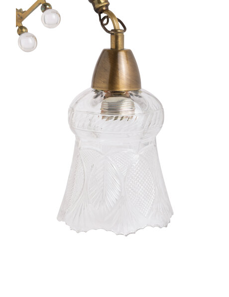 Antieke wandlamp, armatuur met glas