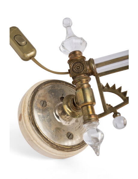 Antique wall lamp, fixture with glass
