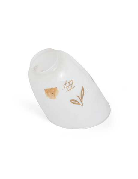 Off white glass lampshade, decorated with gold