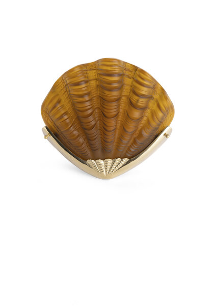 Art Deco Wall Lamp, Brown Shell