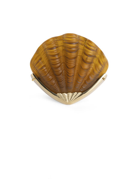 Glass wall lamp, Art Deco, brown shell