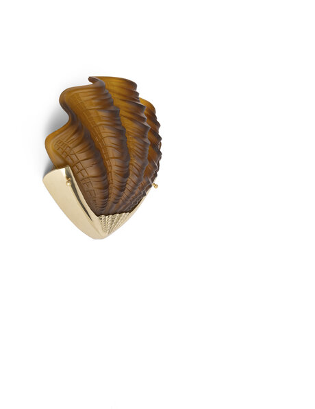 Glass wall lamp, Art Deco, brown shell