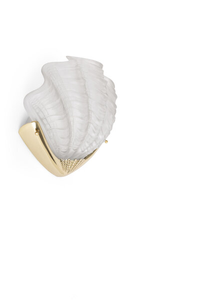 Matt Glass Art Deco Wall Lamp, Shell Shaped