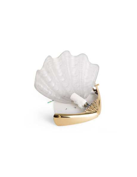 Art Deco wandlamp, mat glazen schelp