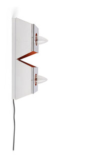 Design Wandlamp, Zilver met Oranje, Jaren 60